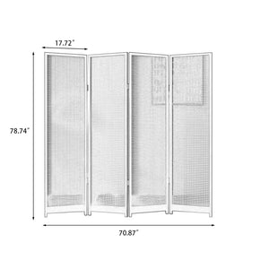 Panel Beige Rattan and Burlywood Solid Wood Folding Room Divider    Wooden Bazar