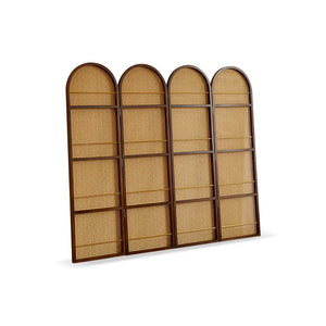 Nut-Brown Solid Wood Folding Room Divider, Multi-Panel Privacy Screen  Wooden Bazar