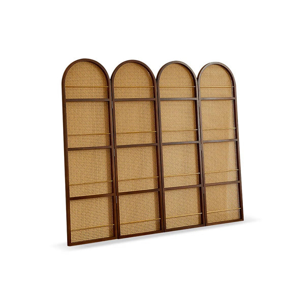 Nut-Brown Solid Wood Folding Room Divider, Multi-Panel Privacy Screen  Wooden Bazar