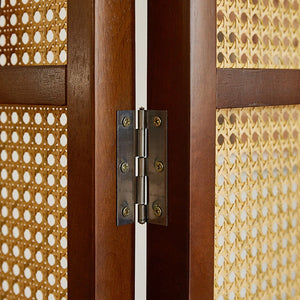 Nut-Brown Solid Wood Folding Room Divider, Multi-Panel Privacy Screen  Wooden Bazar