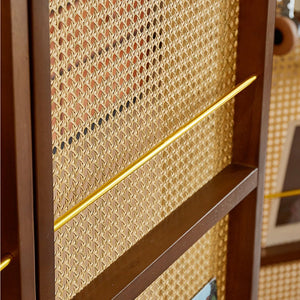 Nut-Brown Solid Wood Folding Room Divider, Multi-Panel Privacy Screen  Wooden Bazar