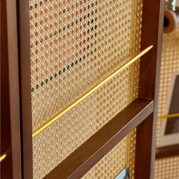 Nut-Brown Solid Wood Folding Room Divider, Multi-Panel Privacy Screen  Wooden Bazar