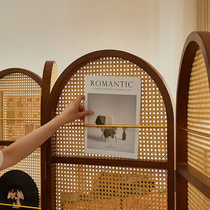 Nut-Brown Solid Wood Folding Room Divider, Multi-Panel Privacy Screen  Wooden Bazar