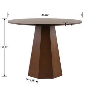 Dining Set Mid-Century Wooden Table & Upholstered Chair Set For Home