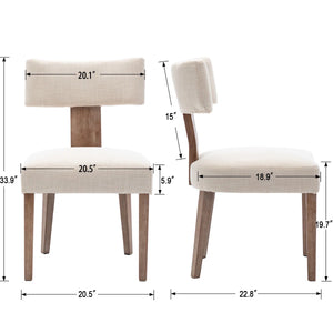 Dining Set Mid-Century Wooden Table & Upholstered Chair Set For Home