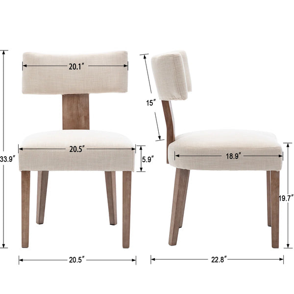 Dining Set Mid-Century Wooden Table & Upholstered Chair Set For Home