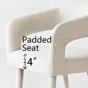 Modern Dining Set with Round Pedestal Table and Upholstered Open-Back Chairs