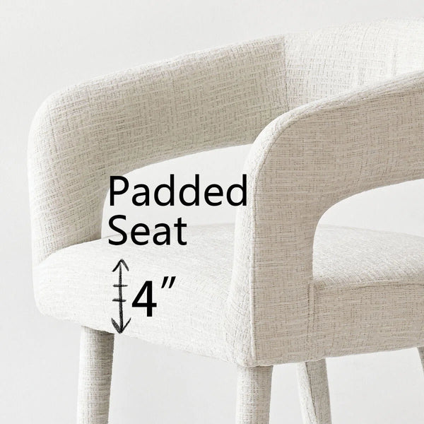 Modern Dining Set with Round Pedestal Table and Upholstered Open-Back Chairs