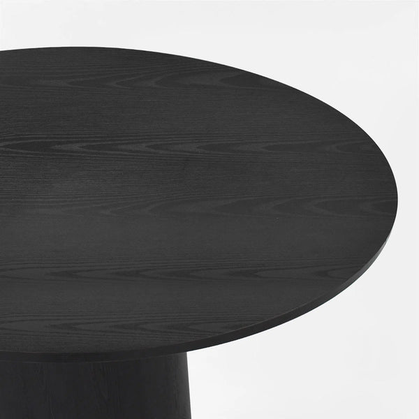 Modern Dining Set with Round Pedestal Table and Upholstered Open-Back Chairs