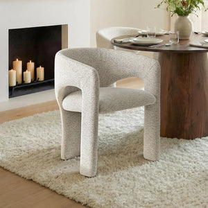 Modern Round Dining Set With 46" Pedestal Table & Upholstered Barrel Chairs
