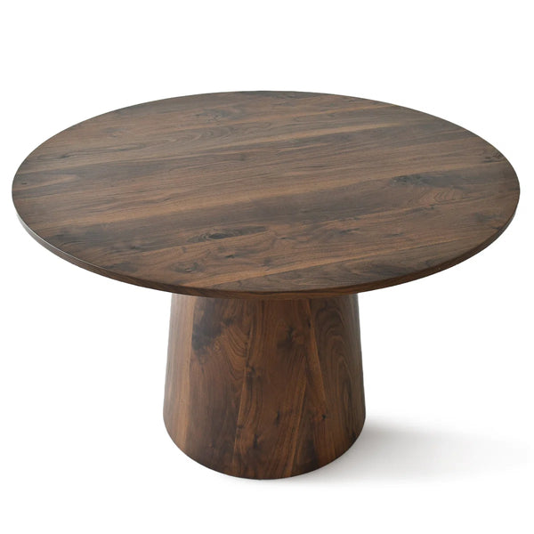 Modern Round Dining Set With 46" Pedestal Table & Upholstered Barrel Chairs