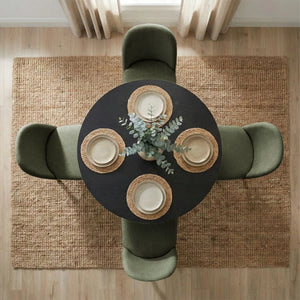 Canvog  Round Dining Table Set For 4 - Wooden Bazar