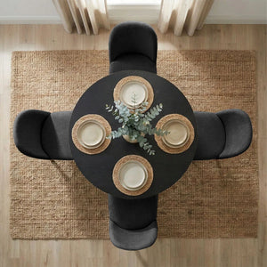 Canvog  Round Dining Table Set For 4 - Wooden Bazar