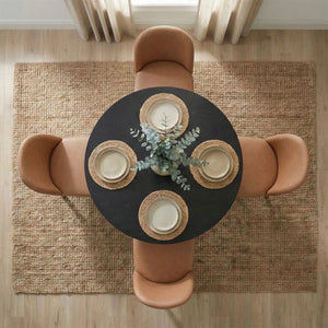 Canvog  Round Dining Table Set For 4 - Wooden Bazar