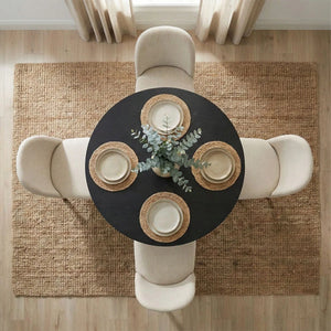 Canvog  Round Dining Table Set For 4 - Wooden Bazar