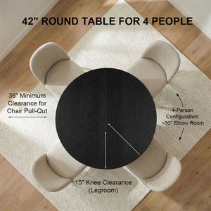 Canvog  Round Dining Table Set For 4 - Wooden Bazar