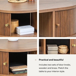 51'' Small Wood Writing Desk and Makeup Vanity Desk with Storage and Sliding Doors - Narrow Computer and Work Table for Home Office, Modern Vanity, Dressing Table for Bedroom (Walnut)  Wooden Bazar