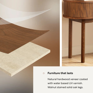 51'' Small Wood Writing Desk and Makeup Vanity Desk with Storage and Sliding Doors - Narrow Computer and Work Table for Home Office, Modern Vanity, Dressing Table for Bedroom (Walnut)  Wooden Bazar