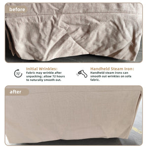 Farmhouse Upholstered Slipcovered Loveseat Sofa - Wooden Bazar