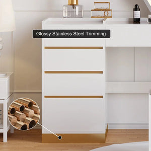 55" Smart Makeup Vanity Set With Mirror & Lights  Wooden Bazar