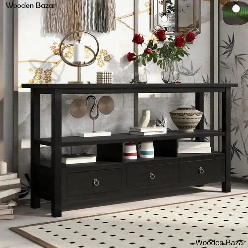 Carved Wood Accent Table - Console Table
