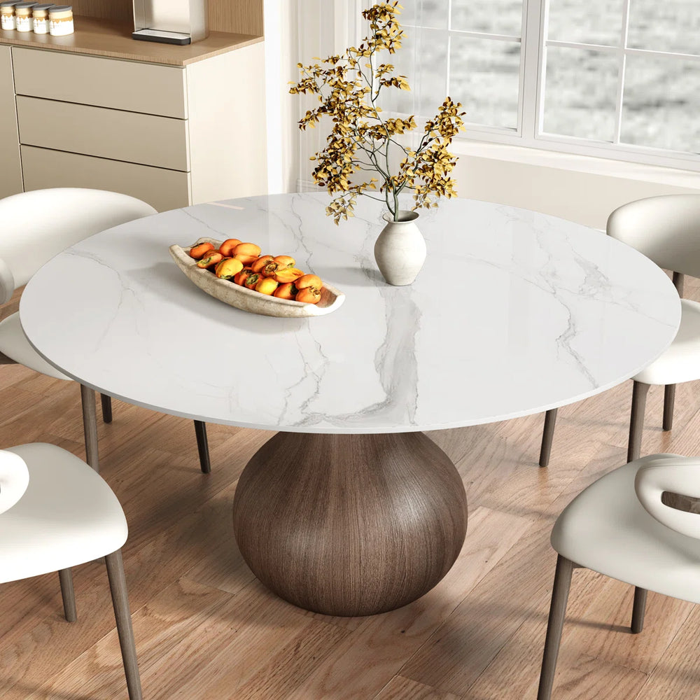 Dining Room Set Dining Table And 4 Seats - Sintered Stone Round Dining Set