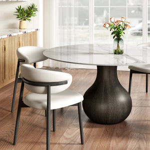 Dining Room Set Dining Table And 4 Seats - Sintered Stone Round Dining Set
