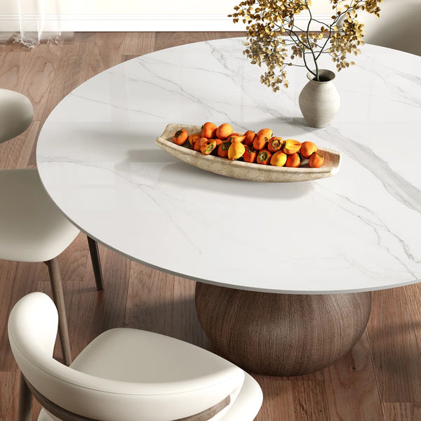 Dining Room Set Dining Table And 4 Seats - Sintered Stone Round Dining Set