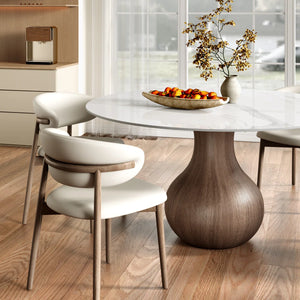 Dining Room Set Dining Table And 4 Seats - Sintered Stone Round Dining Set