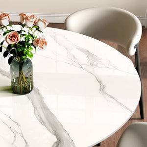 Dining Room Set Dining Table And 4 Seats - Sintered Stone Round Dining Set