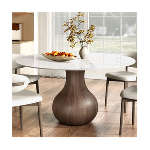 Dining Room Set Dining Table And 4 Seats - Sintered Stone Round Dining Set
