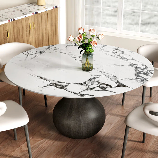 Dining Room Set Dining Table And 4 Seats - Sintered Stone Round Dining Set