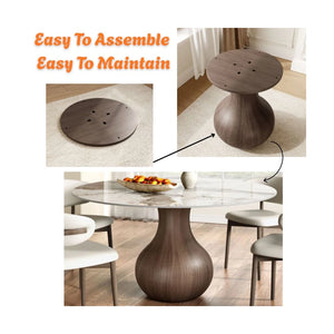Dining Room Set Dining Table And 4 Seats - Sintered Stone Round Dining Set