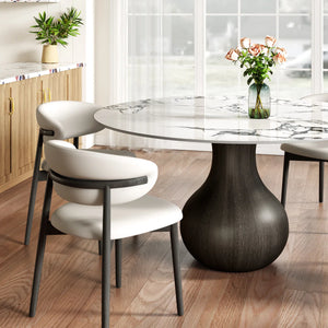 Dining Room Set Dining Table And 4 Seats - Sintered Stone Round Dining Set