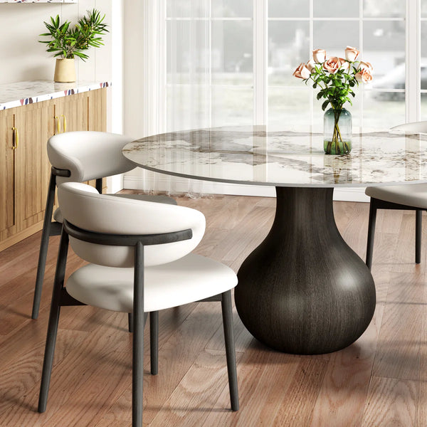 Dining Room Set Dining Table And 4 Seats - Sintered Stone Round Dining Set