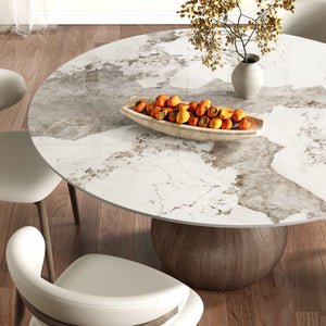 Dining Room Set Dining Table And 4 Seats - Sintered Stone Round Dining Set