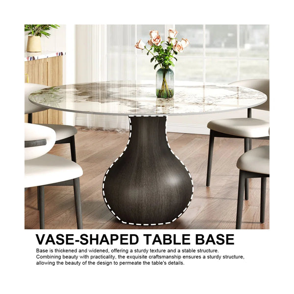 Dining Room Set Dining Table And 4 Seats - Sintered Stone Round Dining Set