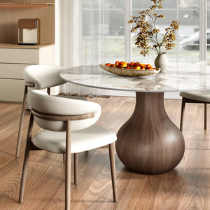Dining Room Set Dining Table And 4 Seats - Sintered Stone Round Dining Set
