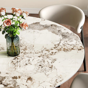 Dining Room Set Dining Table And 4 Seats - Sintered Stone Round Dining Set