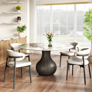 Dining Room Set Dining Table And 4 Seats - Sintered Stone Round Dining Set