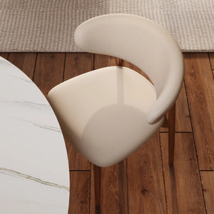 Mid-Century Round Pedestal Kitchen Dining Table Set With 4 Upholstered Chairs