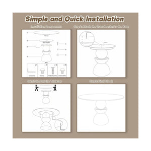 Modern Round Sintered Stone Tabletop Breakfast Table Sets With Comfort Leather Dining Chairs For 4