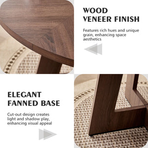 Caroon Round Farmhouse Dining Table Set for 4 with Velvet/Corduroy Chairs - Wooden bazar