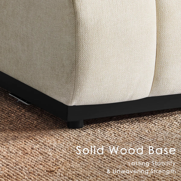 5 Piece Modern Curved Sectional Sofa, Chenille Modular Couch with Solid Wood Base, Symmetrical Design  Wooden Bazar