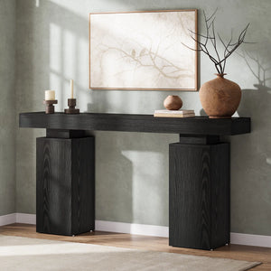Rustic Brown Wood Console Table  Wooden Bazar