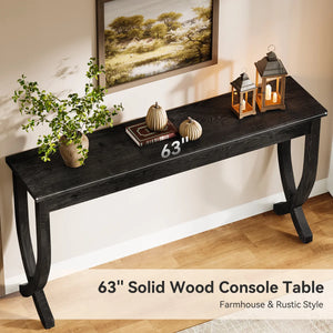 Solid Wood Farmhouse Console Table for Entryway, Hallway & Living Room  Wooden Bazar
