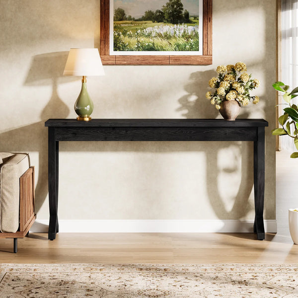 Solid Wood Farmhouse Console Table for Entryway, Hallway & Living Room  Wooden Bazar