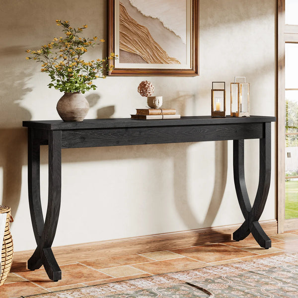 Solid Wood Farmhouse Console Table for Entryway, Hallway & Living Room  Wooden Bazar