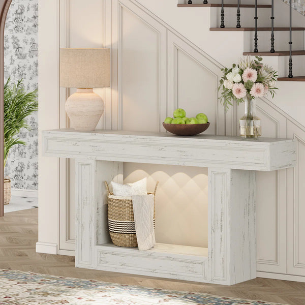 Wood Console Table for Entryway, Narrow Sofa Table for Living Room or Foyer  Wooden Bazar