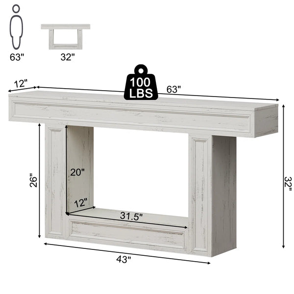Wood Console Table for Entryway, Narrow Sofa Table for Living Room or Foyer  Wooden Bazar